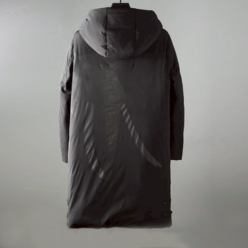 舒適四面彈！后背點睛！數碼噴印！休閑連帽男士中長款羽絨服外套