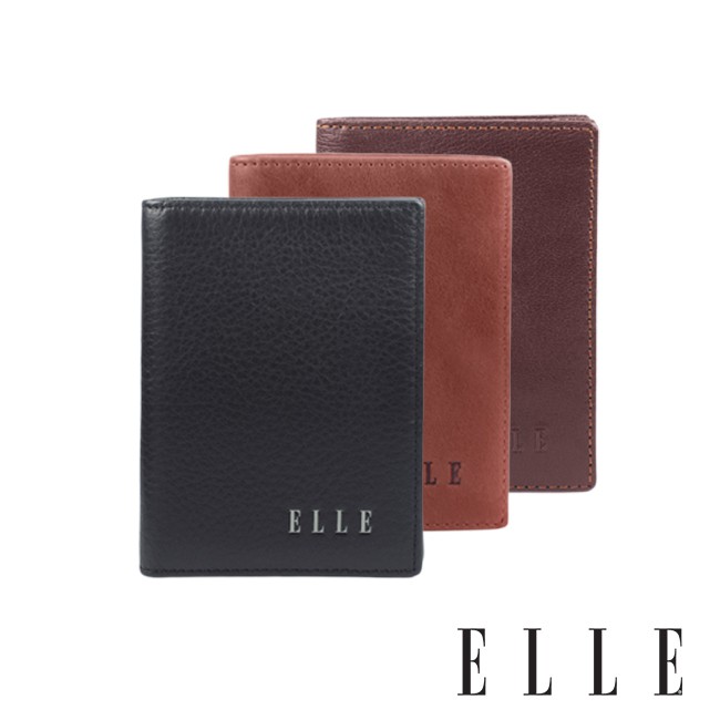 【ELLE HOMME】品牌名片夾/卡片夾(黑色、深咖啡色、淺咖啡色)_背包族