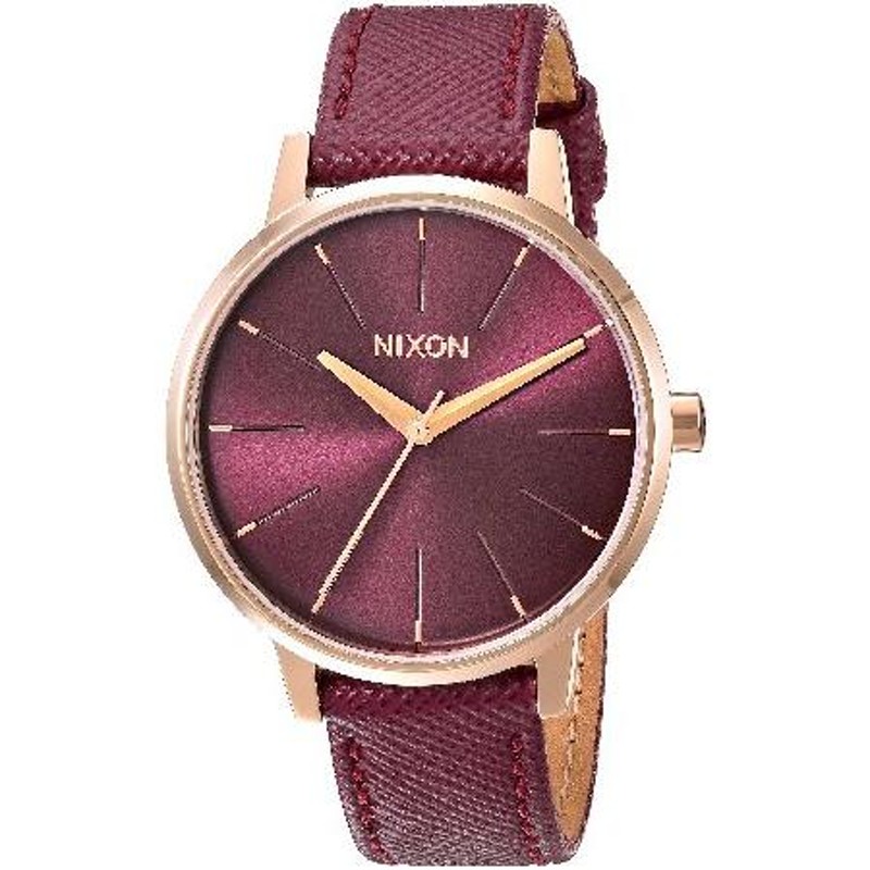 Nixon Kensington レザーローズゴールド/ボルドーカジュアルデザイナー