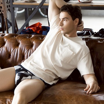 【DAYNEER】印花貼身三角男內褲 M-XL(幾何黑)