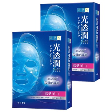 HADALABO 肌研 台灣公司貨 光透潤玻尿酸纖維美白面膜 28ml  6片  2盒