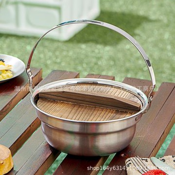 新款吊鍋戶外露營不銹鋼鍋多功能鍋具煮鍋煲湯鍋圍爐火鍋野營廚具