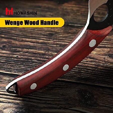 Howashin 6'' Viking Knife Hand Forged Boning Knife Camping Chef Knife Ergonomic Handle With Sharpener and Christmas Gift Box