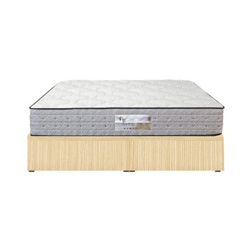 ASSARI-房間組二件(6分床底+捲包床墊)雙大6尺白橡