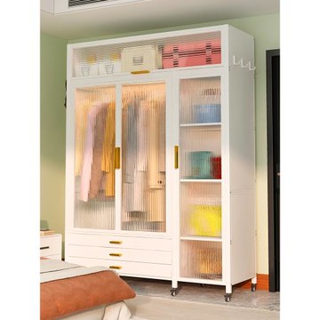 簡易衣柜臥室掛衣架落地防塵室內可移動金屬衣帽架衣服整理收納柜