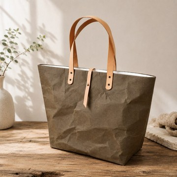 托特包 Tyvek and Kraft Paper Tote Bag LARGE size, Washable, with Closure /防水 /抗撕破