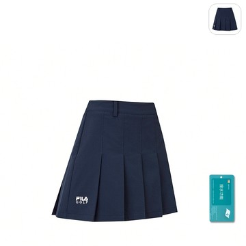 【FILA】女性 GOLF 高爾夫 短裙(有安全褲)-丈青 5SKY-6135-NV