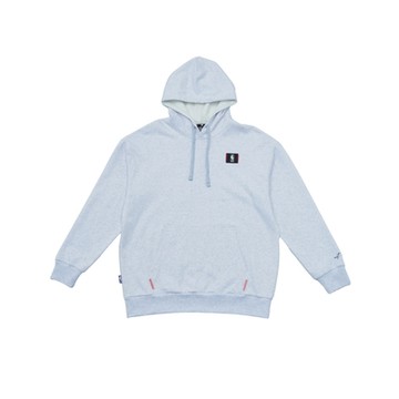 NBA 貼布 落肩 連帽上衣 米灰-3455105111