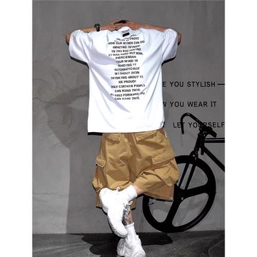 (免運)cityboy街頭痞帥闊版短袖t恤男vibe潮牌落肩半袖T350g重磅純棉T恤