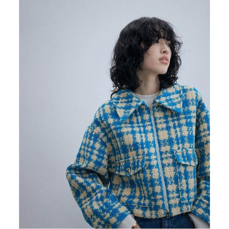 adam et rope ツイードジャケット ADAM ET ROPE' / アダム エ ロペ ツイードジャケットブルゾン