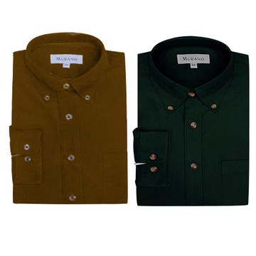 【MURANO】全棉素色男款燈芯絨 - 2件組合 墨綠 / 咖啡