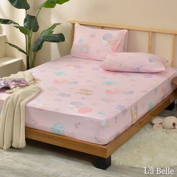 【Great Living格蕾寢飾】義大利La Belle Sanrio-花漾雙星仙子 雙人海島針織床包枕套組