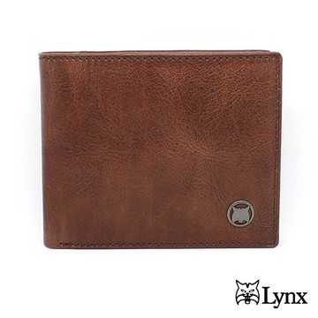 【Lynx】簡單款男用5卡短夾進口軟原皮(咖/黑)