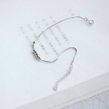 極簡風超好搭 925純銀豆豆轉運珠手鏈簡約幸運手飾女小眾設計禮物