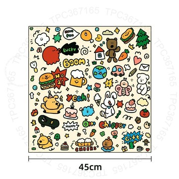自粘佈可愛便攜式收納電腦卡通可愛化妝包固定百貼佈相機佈加厚 K N R 9 IGT01