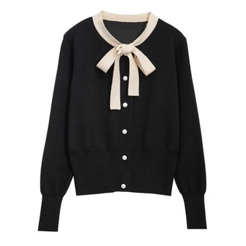 200斤外貿特大碼女裝速賣通亞馬遜歐美風長袖蝴蝶結綁帶針織毛衣