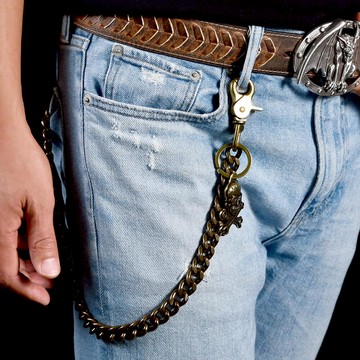 【MF select】骷髏頭板手 龐克搖滾風 褲鏈 褲鍊 個性褲鍊 黃銅款