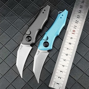 【原野】高品質卡秀7350戶外摺疊刀鋁合金柄迷你便攜刀高硬度鋒利釣魚EDC