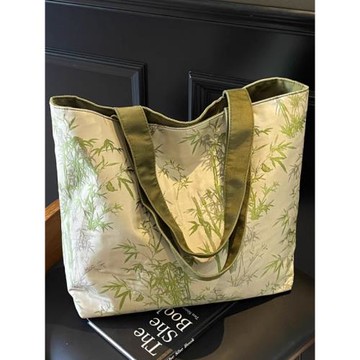 中式國風刺繡帆布包包女大容量單肩手提袋小眾百搭上課通勤托特包