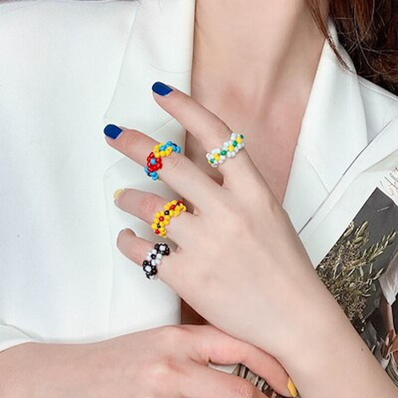 手作りビーズ個性アクセサリー カップル アクセサリー小さな花指輪人気新商品ビーズアクセサリー 通販 Lineポイント最大5 0 Get Lineショッピング