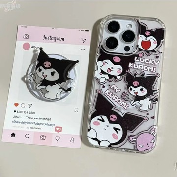卡通庫洛米磁吸支架適用蘋果17/16promax手機殼14plus軟殼iPhone15pro透明磁吸殼13卡通12/11