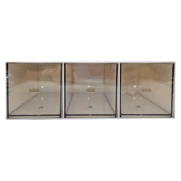 桌面抽屜收納盒 06 高款三抽  高款三抽 白色 + 透明色  1個