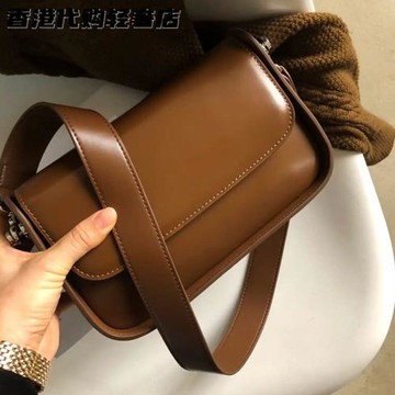 法國MKBM高級感真皮寬肩帶法棍包女2025新款復古百搭單肩斜挎包