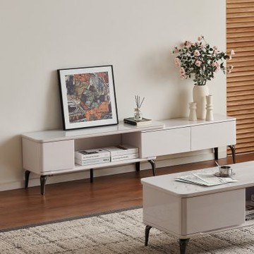 MUNA家居  C56-102型6.6尺玻璃伸縮電視櫃  200X33X45cm