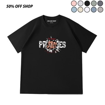 拳頭爆破 插畫印花短T 純棉短袖T恤 男生短T 女生上衣 寬鬆潮T 街頭風韓系穿搭