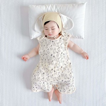 兒童睡覺防踢被空調房寶寶睡袋春夏薄款純棉紗布無袖背心嬰兒新生鑫弘-萌寶童裝可開發票