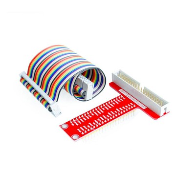 樹莓派T型GPIO擴展板 Raspberry Pi 4B/3B+ 配件拓展板+40P排線