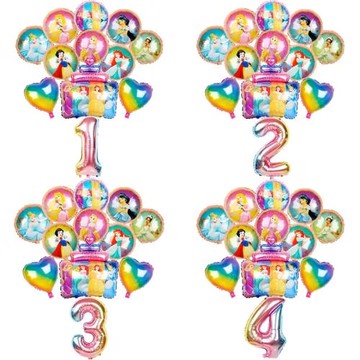 大號公主蛋糕18寸睡美人貝爾長白雪鋁膜氣球兒童生日派對數字氣球