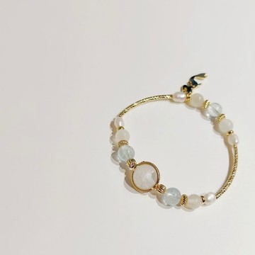 Mimis設計款 人魚淚  胎毛水晶手鍊