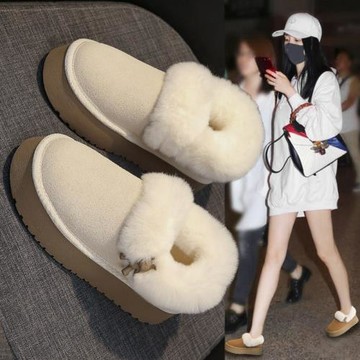 爆款奶白雪地靴女冬2026新款百搭毛毛鞋厚底加絨保暖雪地棉鞋學生