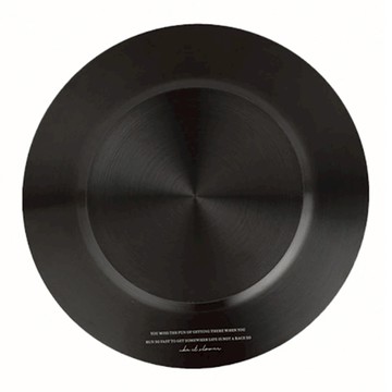 NS 工業風 304不鏽鋼黑色圓盤  深盤 直徑22.6cm  質感餐盤  黑色  1個