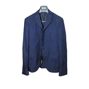 Jil Sander 2015SS秀款 隱浮雕刺繡透氣面料深藍色西裝 套裝 IT48