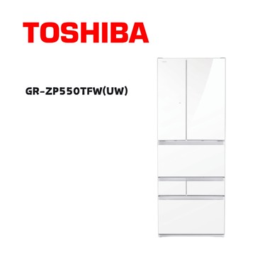 【TOSHIBA 東芝】GR-ZP550TFW(UW)  551公升無邊框玻璃六門變頻電冰箱 鏡面白(含基本安裝)