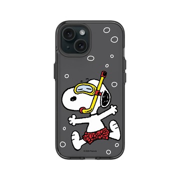 iPhone 15 Clear 酷墨灰 - 史努比 Snoopy - 潛水趣
