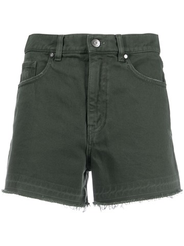 P.A.R.O.S.H. - distressed-effect denim shorts - women - Cotton - M - Green