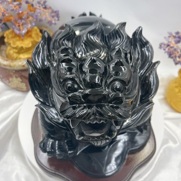 Sweet Heart 田芯開運精選❤️天然彩虹黑曜 手工巧雕 擋煞 鎮宅納福 龍龜  (可擇日開光)編號:obsidian 0088