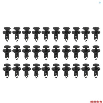Crtw 尼龍保險槓緊固件擋泥板鉚釘夾 30 件 8 毫米通用汽車夾和緊固件,用於保險槓擋泥板夾更換