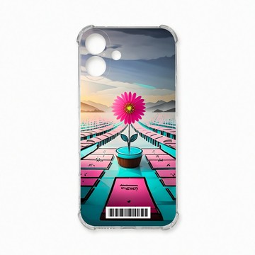 iPhone 16 Plus 殼 TRON IPhone 16 PLUS 桃藍色花朵系列  載具 四角防摔殼 手機殼