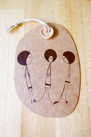 大頭症女孩英文字母書籤 - W