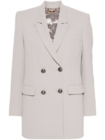 Elisabetta Franchi - crepe double-breasted blazer - women - Polyester/Polyester - 46 - Grey