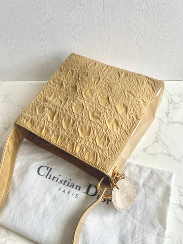 絕版中古包 Dior 米色金扣單肩包 側背包 古董包 托特包 復古包