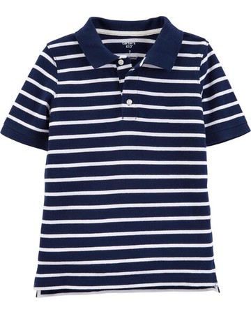 Kid Striped Piqué Polo