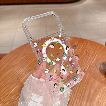 I17手機殼 滿屏蠟筆小新 iPhone17 Pro Max i16 15 14 13 12 磁吸手機殼 全包邊防摔殼