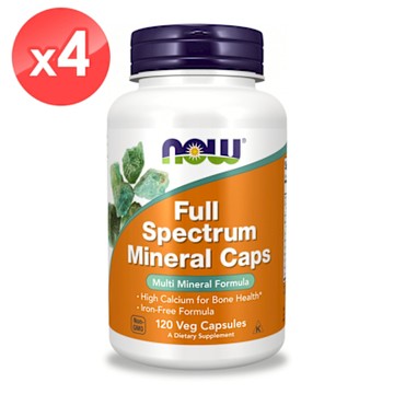【NOW】綜合礦物質+D3膠囊4瓶組(120顆/瓶)