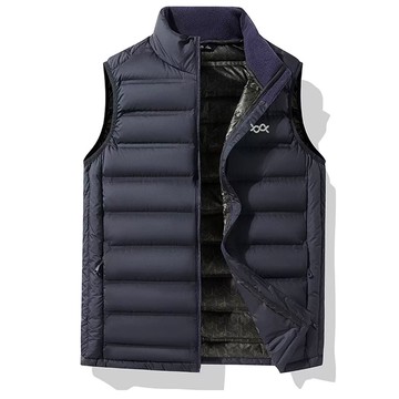 石墨烯極暖輕羽絨背心(海軍藍 中性M-5XL)