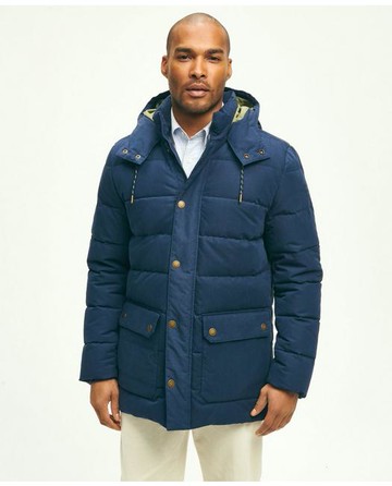 Brooks Brothers Men's Down Hood Parka Jacket | Navy | Size 2XL